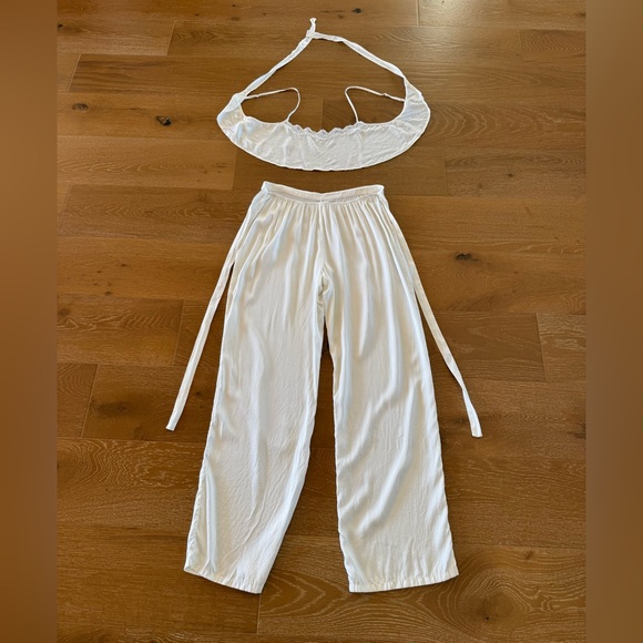 SKIMS Bridle Silk Straight Leg Pant and Silk Cami (M) in Marble - Picture 2 of 13